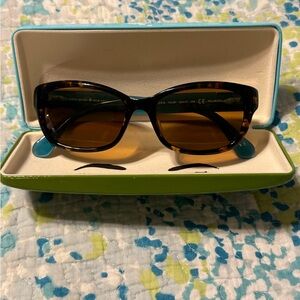 Kate Spade Brown Tortoise MARILEE/P/S Sunglasses with turquoise accents